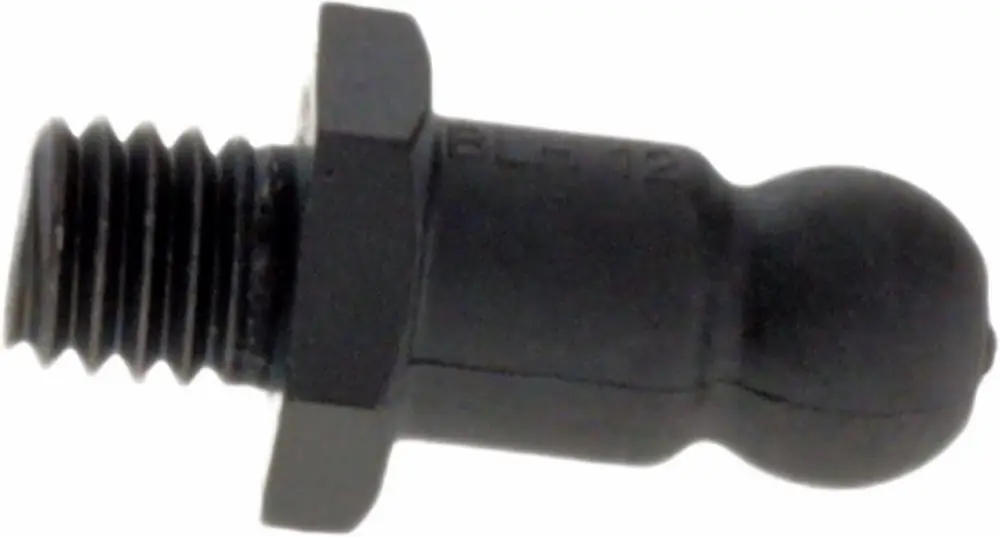 Kugelkopf mit Gewinde, aus schwarzem Metall, mit einer hexagonalen Unterseite, wahrscheinlich von Bosch, für mechanische Anwendungen.
